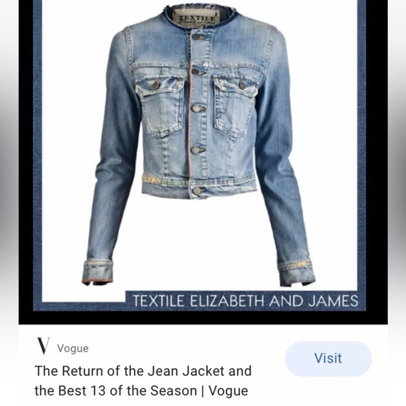 Elizabeth and James SID Distressed Stretch-Denim Jacket ASO Selena Gomez Size M - Picture 7 of 12